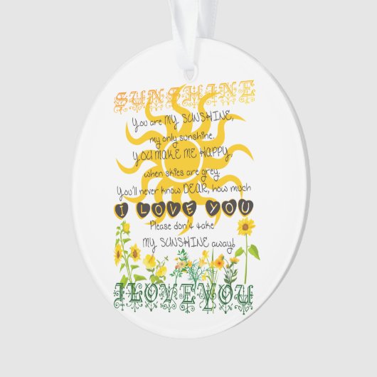Voeg een naam toe U bent Mijn Zonneuwen Ornament (voorkant)