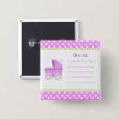 Voeg een nota roze Baby Carriage Button toe (Voorkant /achterkant)