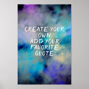 voeg een ontwerp van de citaatwaterverf blauw en p poster