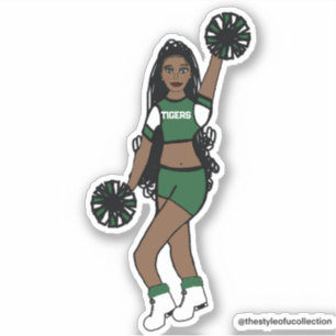 Voeg een team toe Cheer Green / White / Black Sticker