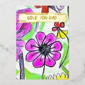 Voeg een tekening van je kind toe Leuk persoonlijk Folie Feestdagenkaart (Voorkant)