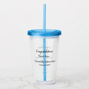 voeg eenvoudig jouw tekst toe afstuderen voeg scho acryl drinkbeker