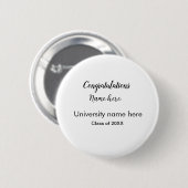 voeg eenvoudig jouw tekst toe afstuderen voeg scho ronde button 5,7 cm (Voorkant /achterkant)