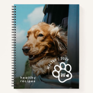 Voeg Eigen Foto Hond Recepten Huisdieren Monogram  Notitieboek