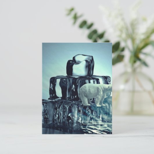 Voeg Eigen Slogan Toe Om De Arctische Ijsbeer Plan Briefkaart (Staand voorkant)