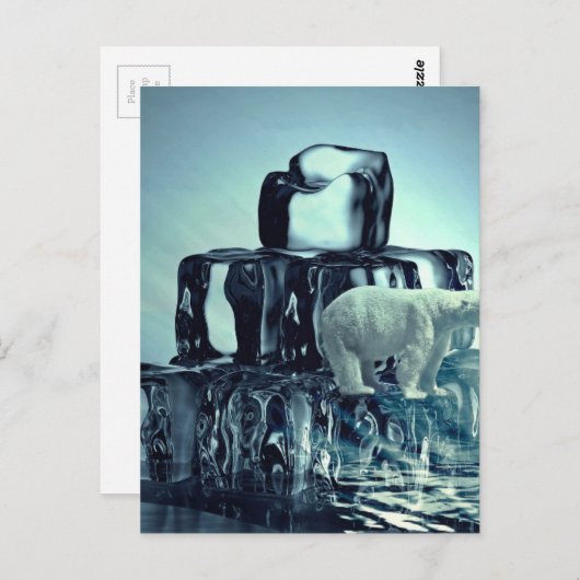 Voeg Eigen Slogan Toe Om De Arctische Ijsbeer Plan Briefkaart (Voorkant / Achterkant)