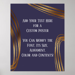 Voeg er Jouw tekst toe met gouden ovalen donkerder Poster