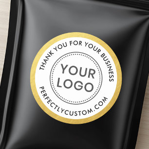 Voeg er logo faux goud aan toe! Bekijk de grenzen! Ronde Sticker