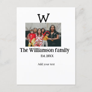 Voeg familienaam foto jaar rustieke reünie briefkaart