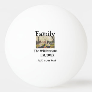 Voeg familienaam foto jaar rustieke  sjabloon pingpongballen