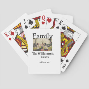 Voeg familienaam foto jaar rustieke sjabloon pokerkaarten