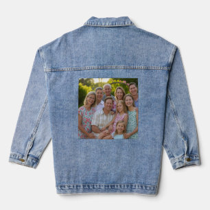 Voeg familiereünie toe Foto aanpassen Denim Jacket