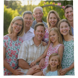 Voeg familiereünie toe Foto aanpassen Douchegordijn