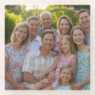 Voeg familiereünie toe Foto aanpassen Glazen Onderzetter