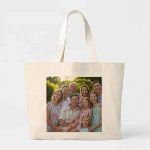 Voeg familiereünie toe Foto aanpassen Grote Tote Bag