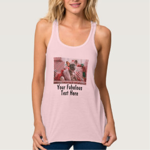 Voeg Foto en Tekst Aangepast Roze Hot Yoga toe Tanktop