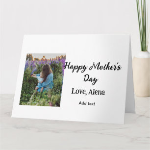 Voeg foto naam classic elegante Happy moederdag Kaart