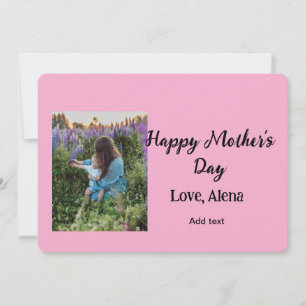 Voeg foto naam classic elegante Happy moederdag Kaart
