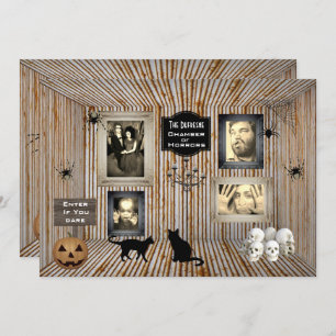 Voeg fotokamer van Horrors Halloween Invite toe Kaart
