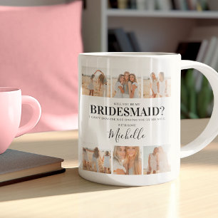 Voeg foto's toe Wil je mijn bruidsmeisje zijn? V Koffiemok