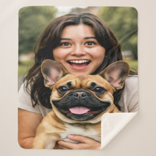 Voeg Franse Bulldog Foto Personaliseer toe Sherpa Deken