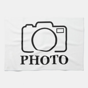 Voeg gepersonaliseerde foto bruiloft modern Schatt Theedoek