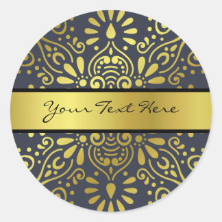 Voeg gewoon Jouw namen toe | Faux gouden folie Man Ronde Sticker