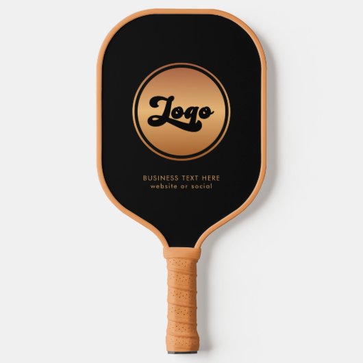 Voeg Gold Business Company Logo en Text Profession Pickleball Paddle (Voorkant)