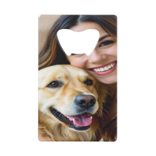 Voeg Golden Retriever-foto personaliseren toe Kredietkaart Flessenopener