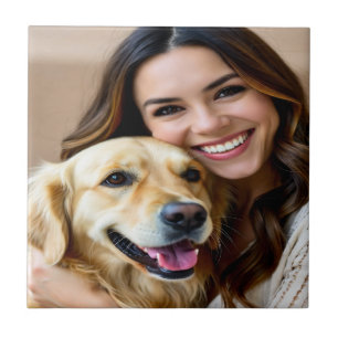 Voeg Golden Retriever-foto personaliseren toe Tegeltje