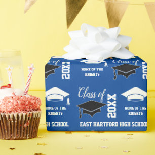 Voeg het Blauwe Afstuderen van het Jaar van de Sch Cadeaupapier