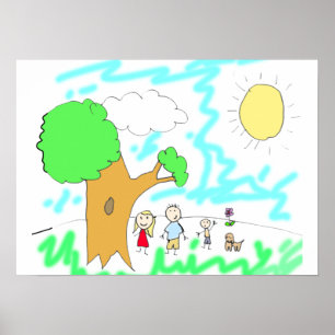 Voeg het kinderkunstwerk hieraan toe poster
