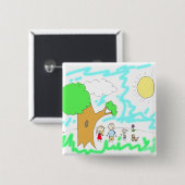Voeg het kinderkunstwerk hieraan toe vierkante button 5,1 cm (Voorkant /achterkant)