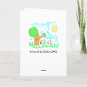 Voeg het kunstwerk van uw kind toe aan deze gelukk kaart (Achterkant)