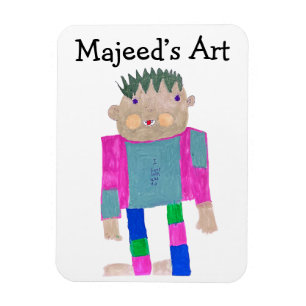 Voeg het kunstwerk van uw kind toe aan deze magneet