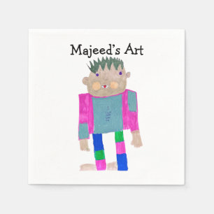 Voeg het kunstwerk van uw kind toe aan deze servet