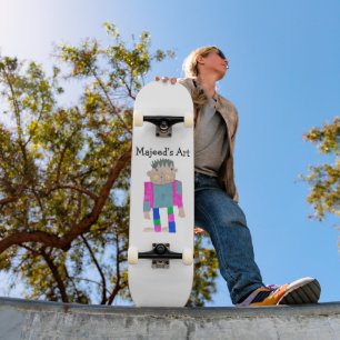 Voeg het kunstwerk van uw kind toe aan deze skateboard