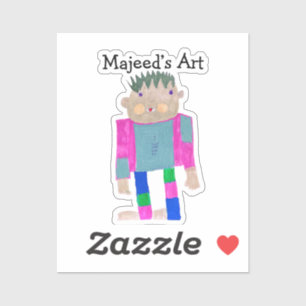 Voeg het kunstwerk van uw kind toe aan deze  sticker