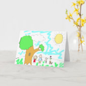 Voeg het kunstwerk van uw kind toe op Vaderdag Kaart (Gele Bloem)