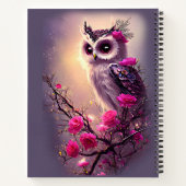 Voeg het Onderwerp van de Naam, Paarse Owl & Roze Notitieboek (Achterkant)