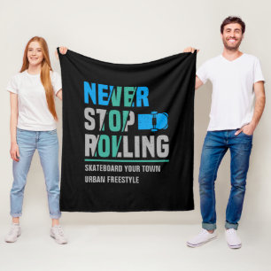 Voeg het Skateboard van de Tekst van de Naam van d Fleece Deken