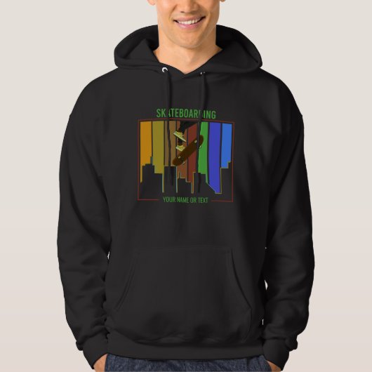 Voeg het Skateboarden van de Tekst van de Naam op Hoodie (Voorkant)