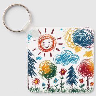 Voeg hier de kunstwerken van je Kind aan toe Sleutelhanger