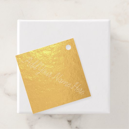 Voeg hier jouw namen aanpasbaar goud toe bedankjes labels (Met doos)