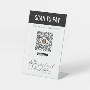 Voeg hier Logo QR Code Venmo betalen toe Reclamebord Met Voetstuk
