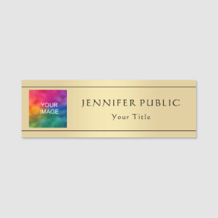 Voeg hier uw foto-Afbeelding toe Gold look Trendy  Naamplaatje