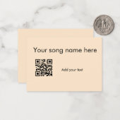 Voeg hier uw liednaam toe q of code tekstnaam haar notitiekaartje (Voorkant / Achterkant in situ)