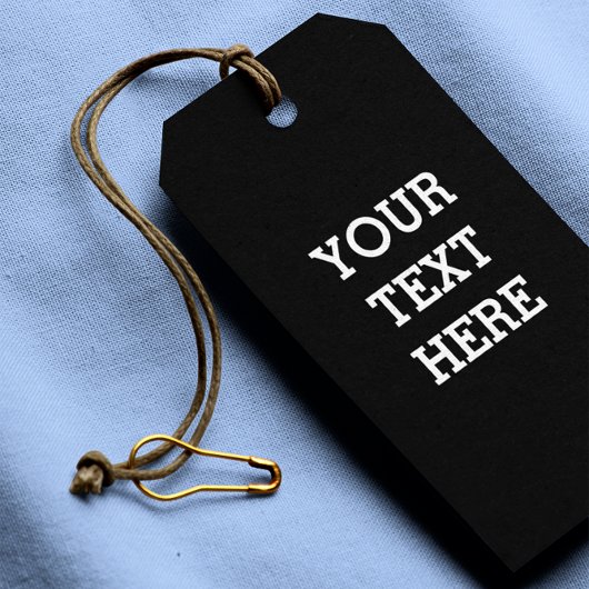 Voeg hier zwart-wit uw eigen aangepaste tekst toe cadeaulabel