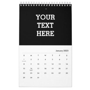 Voeg hier zwart-wit uw eigen aangepaste tekst toe kalender