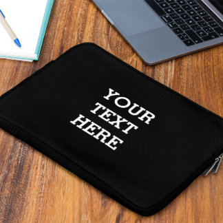 Voeg hier zwart-wit uw eigen aangepaste tekst toe laptop sleeve